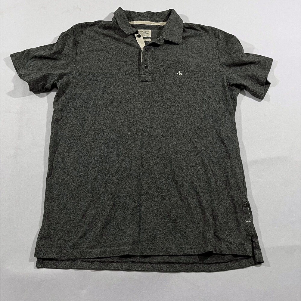 Rag & Bone Mens Standard Issue Polo Shirt Gray Short Sleeve Casual Preppy Golf S